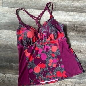 Swimsuits for all swim top size 16 pink fuscia floral adjustable straps